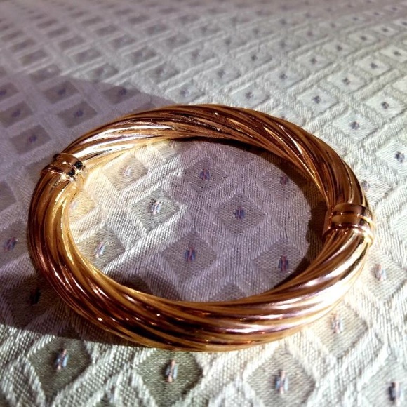 Jewelry - Rose gold bronze bangles.  Made in Italy.